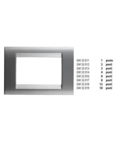 Gewiss 2-Sitzer-Platte aus metallischem Titan GW32012 Playbus